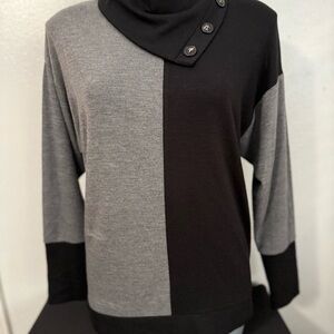 I.N. Studio Two-Tone Cowl Neck Sweater